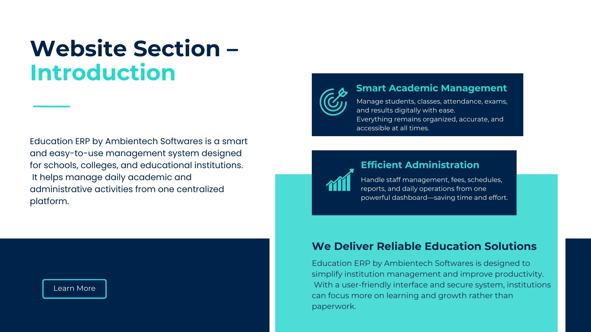 Education ERP system for student and academic management