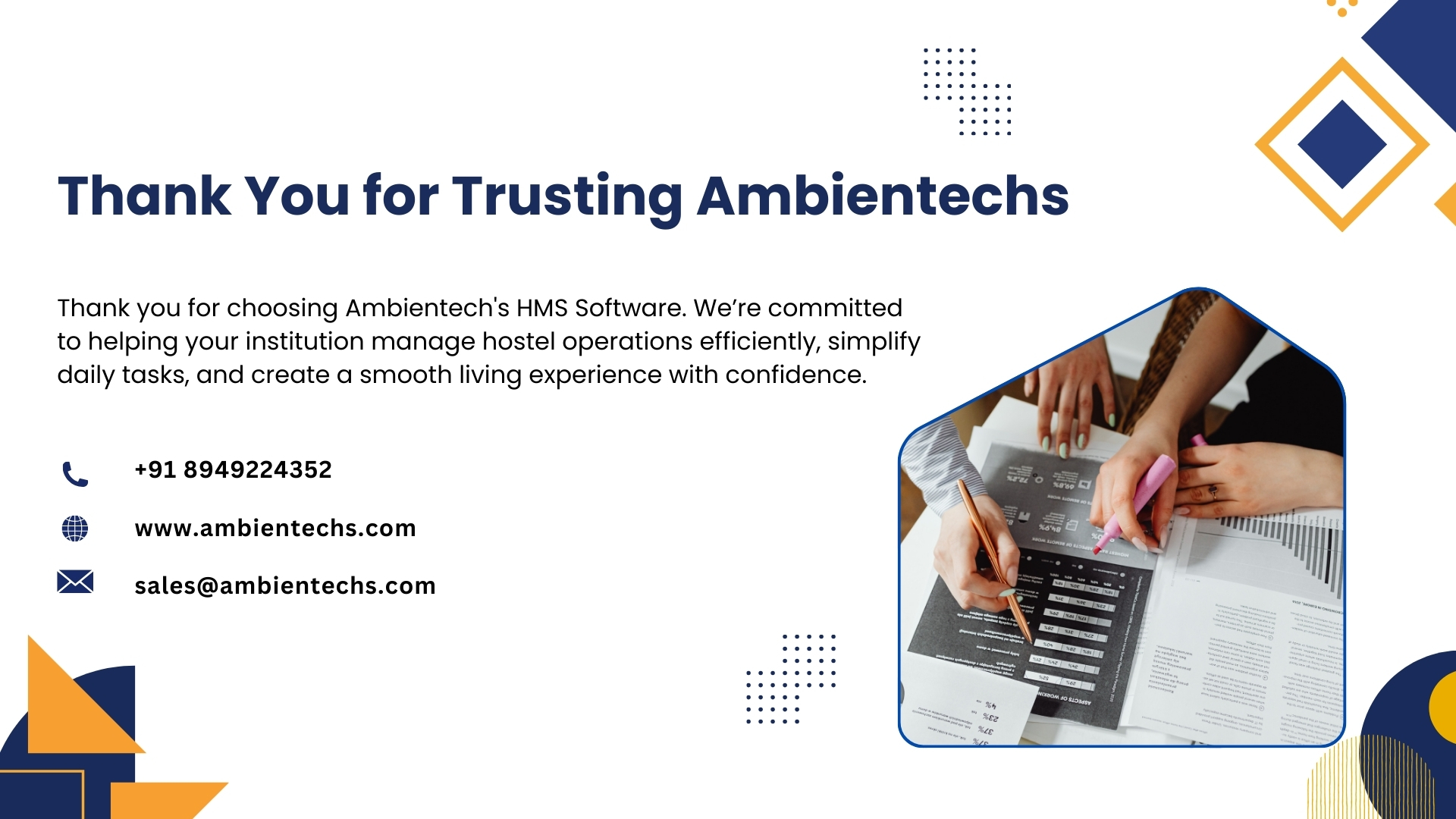 Secure hostel management software for institutions